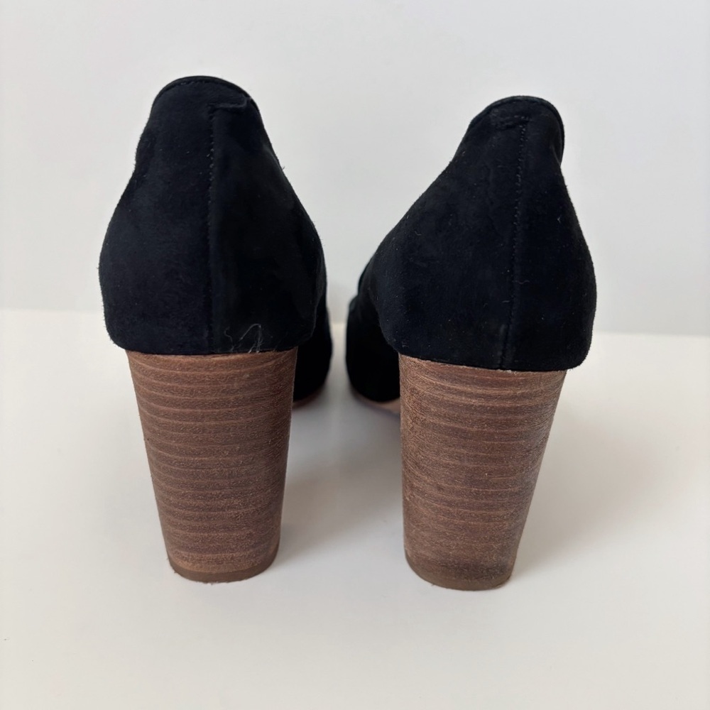 Corso Como Anya Black Suede Pumps Heels Sz 7.5 Classic Minimalist - Picture 4 of 9